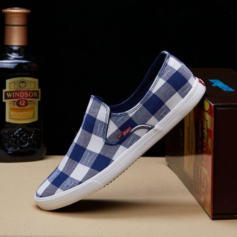 Mens Loafers Lattice Canvas Shoes for Men Slip-on Breathable Casual Shoes Flat Footwear Fashion Sneakers Men Designer Shoes 2024