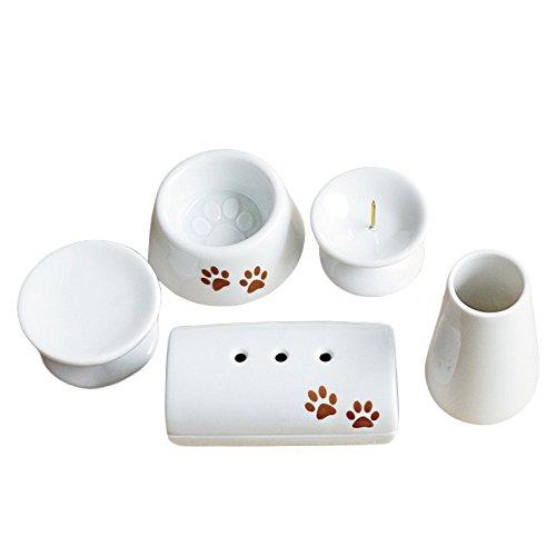 

[Dear Pet Exclusive] Rainbow Bridge Buddhist Altar Accessories Set (5 pieces) with Footprints, White