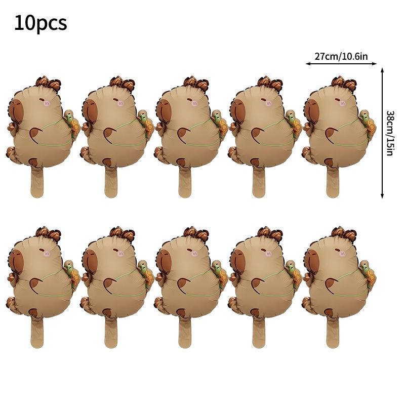 1-10 STÜCKE Capybara Aluminiumfolienballon Barballons Capybara Ballons für Babyparty Dekoration Baras Globos De Capibara