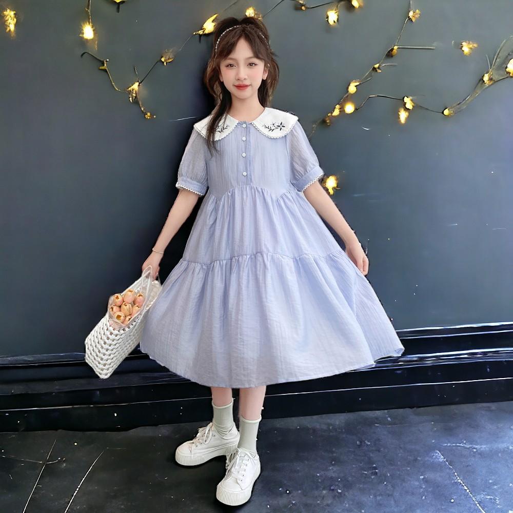 Toddlers Dresses for Girls Children's Dress Summer Kids School Costumes Short Sleeve Casual Princess Dress