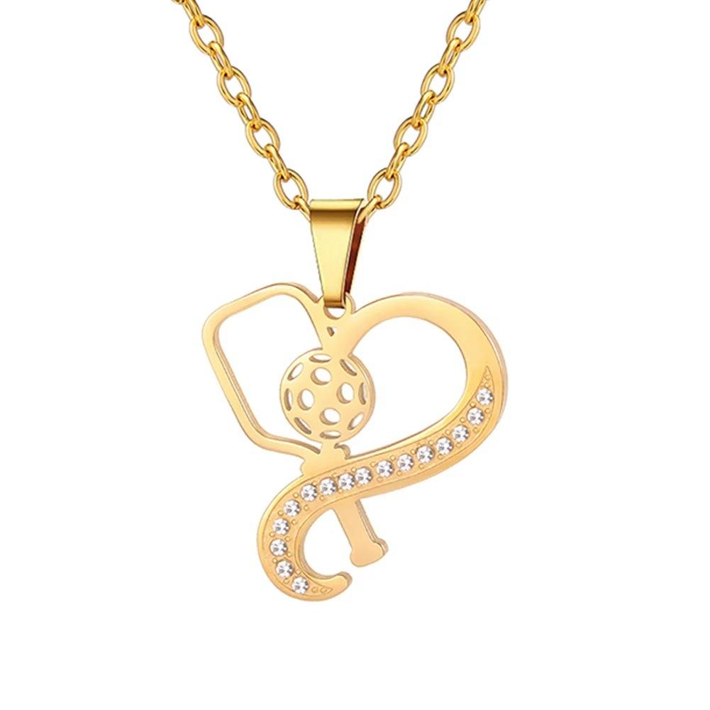 Sports Theme Diamond Necklace Volleyball Tennis Basketball Baseball Jewelry Gift For Athletes And Sports Lovers