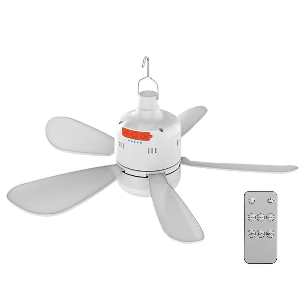 Tent Ceiling Fan Camping Outdoor Patio Fan Tent Ventilator Cooler Rechargeable Electric Fan Tent Cooling Canopy Fan with Light