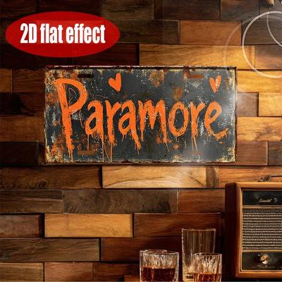D Flat Pc Vintage Metal Sign  EmoPunk Decor with OrangeonBlack Scribbled PANROE Font  HeavyDuty Aluminum Indoor