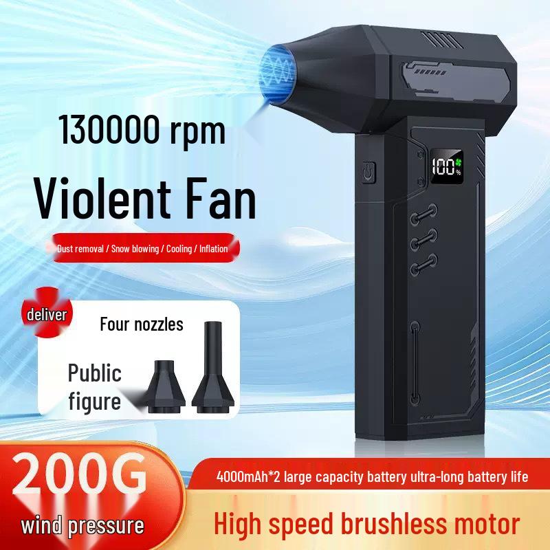 

High-Speed Turbo Outdoor Portable Wireless Blower: Dust & Snow Removal with Blowing and Suction 150*92*38mm