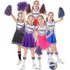 Kid Girls Cheerleading Costumes Uniform Sleeveless Letter Print Dance Cosplay Roleplay Dress With Socks For Stage Performance