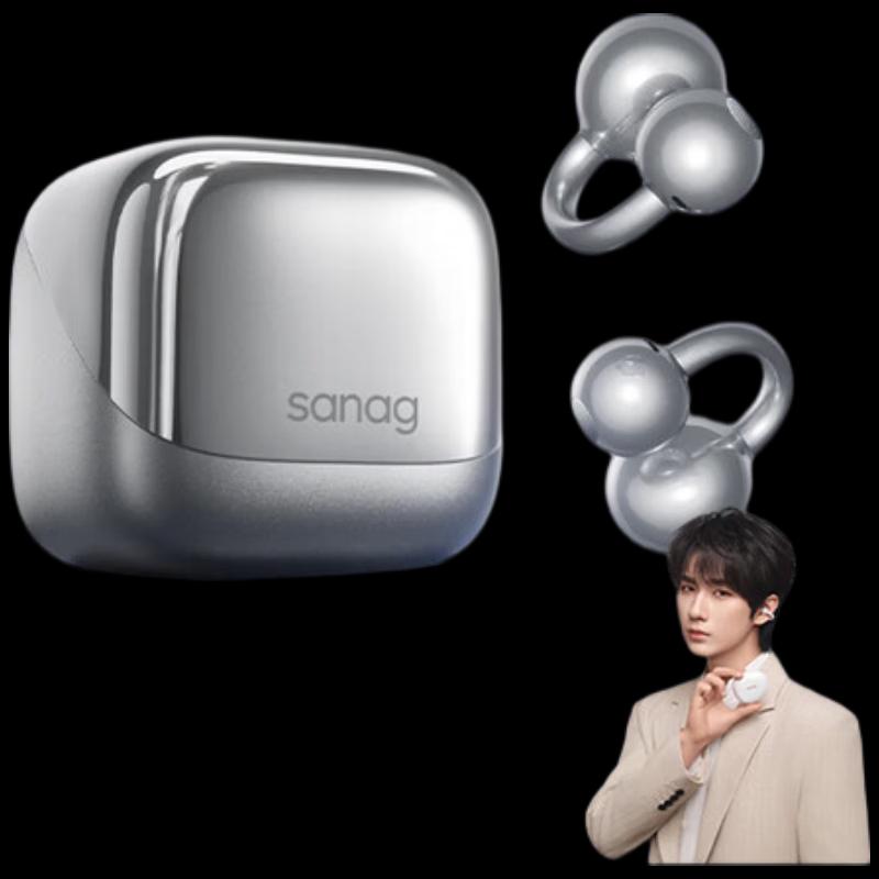 SANAG Ear-Clip Bone Conduction AI Translator Headset