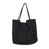 New canvas tote bag fashion trend hot-selling versatile casual large-capacity polka dot shoulder bag college student commuting