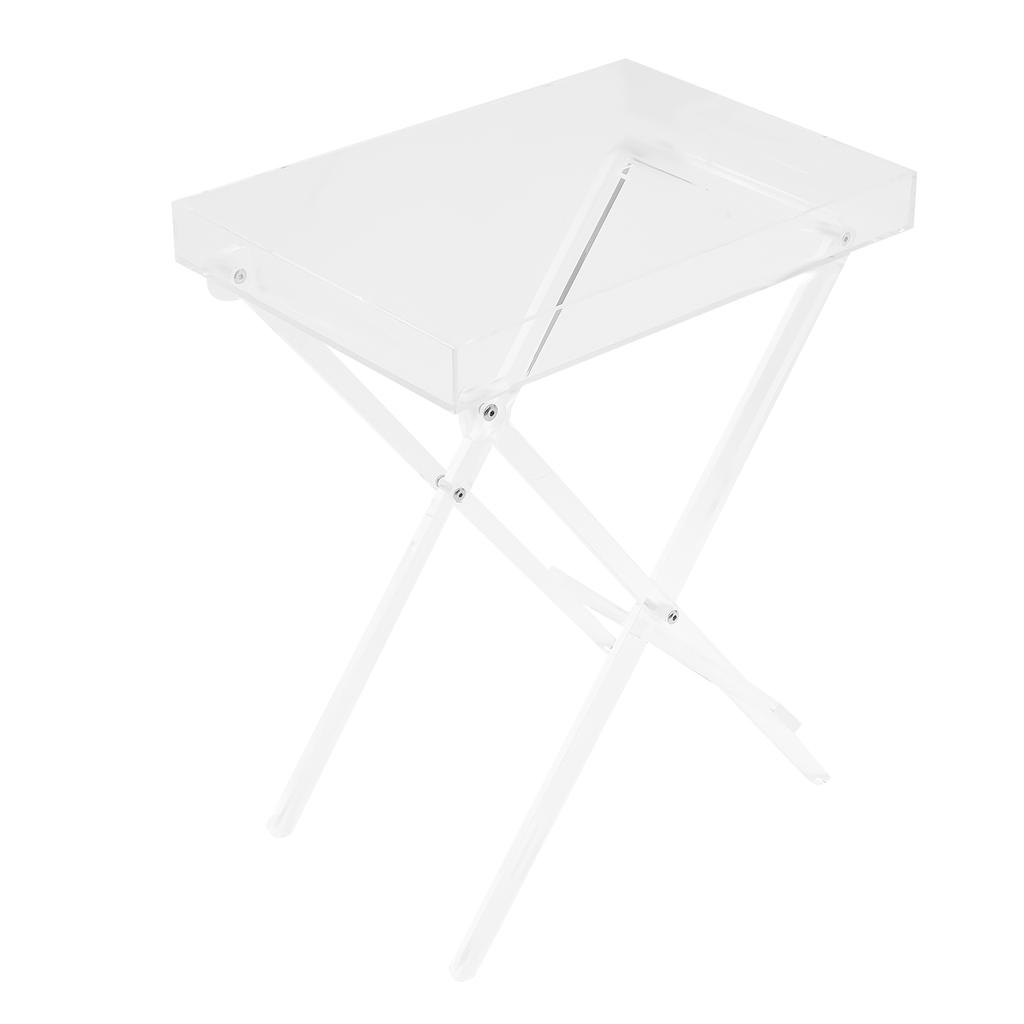 Acrylic Folding Tray Table Clear Acrylic Side End Table Square Coffee Table Beautiful Appearance, Foldable, Easy to Move