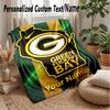 Green Bay Packers Coperta Plaid Personalizzata Stampa il Tuo Nome Testo Morbida Calda Coperta Regalo di Festa