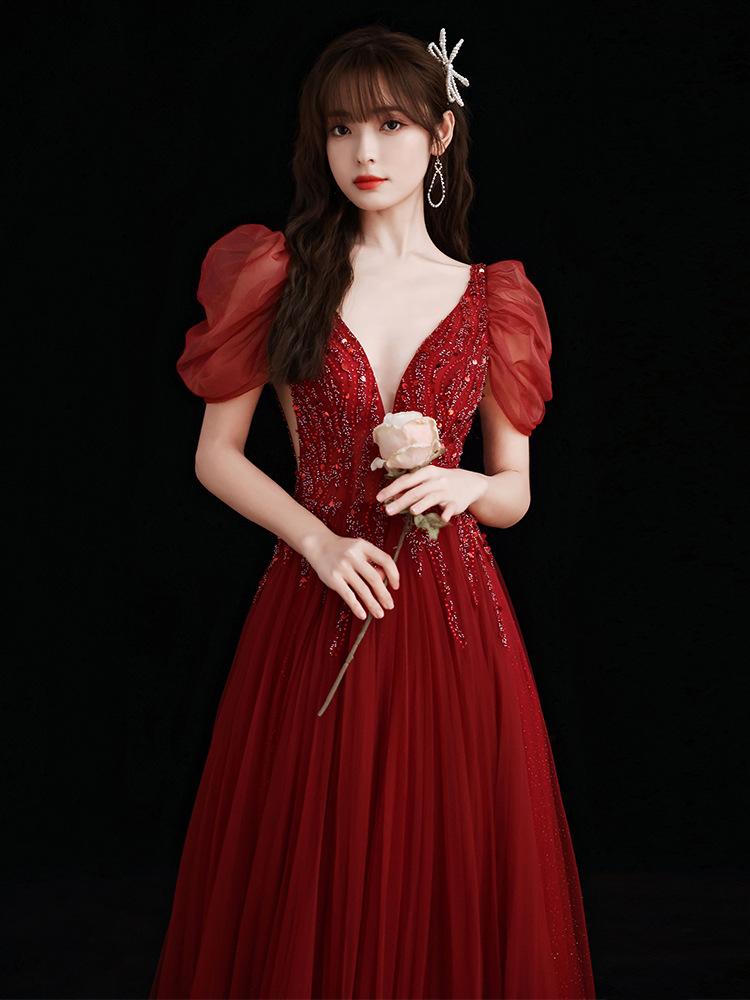 Toast Bride 1011 New Summer Evening Dress Temperament Engagement Dress Light Wedding Dress Usually Wear