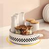 Kitchen, Rotating Seasoning Rack, Countertop, Multifunctional, Oil, Salt, Sauce, Vinegar Seasoning, Kitchen Supplies, Storage Box Tray