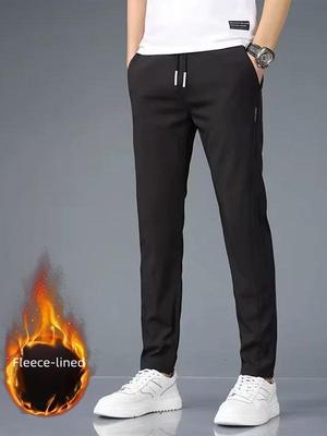 Pantalons décontractés doublés de velours de grande taille de style coréen pour hommes pour les tendances de la mode automne/hiver