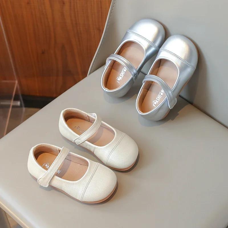 Chaussures Plates pour Filles Simples Semelle Souple pour Enfants Chaussures de Princesse Couleur Unie 2024 Nouvelles Chaussures de Danse pour Filles pour Fête Mariage