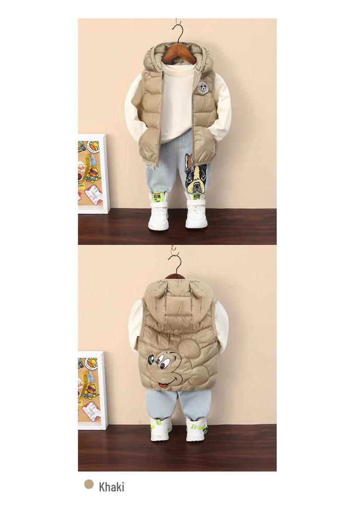 Children's Light-up Cotton Hooded Winter Vest for Boys & Girls