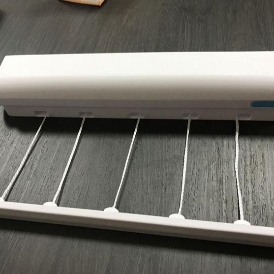 Spring Automatic Retractable Clothesline & Towel Rack with Hooks