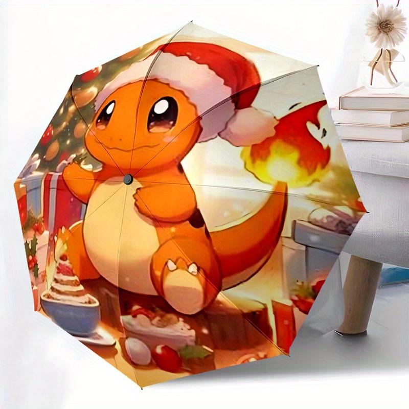 Christmas Charmander Pokémon Automatic Umbrella with Folding feature - Travel Umbrella, Perfect Gift for Birthday, Christmas a0827017