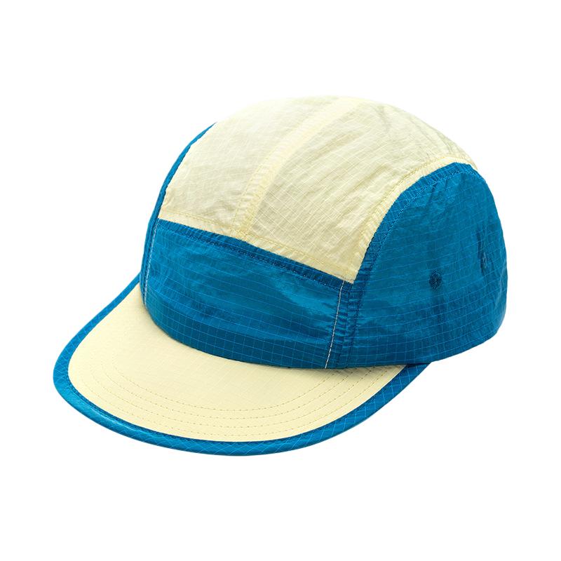 Unisex 5 Panel Camp Cap Ripstop Nylon Waterproof Hat Color Block Quick Dry Outdoor Sports Hiking Baseball Cap Streetwear синий