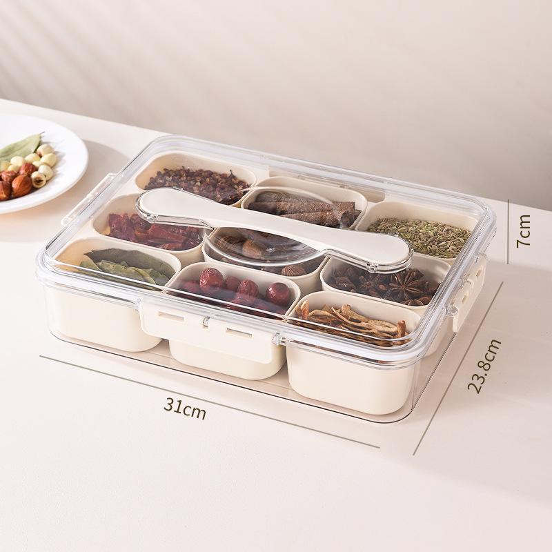 

Sealed and Separately Packed Storage Boxes, Octagonal Osmanthus Flower Compartments, Storage Boxes, Plastic Storage Boxes Jiugongge кремовый