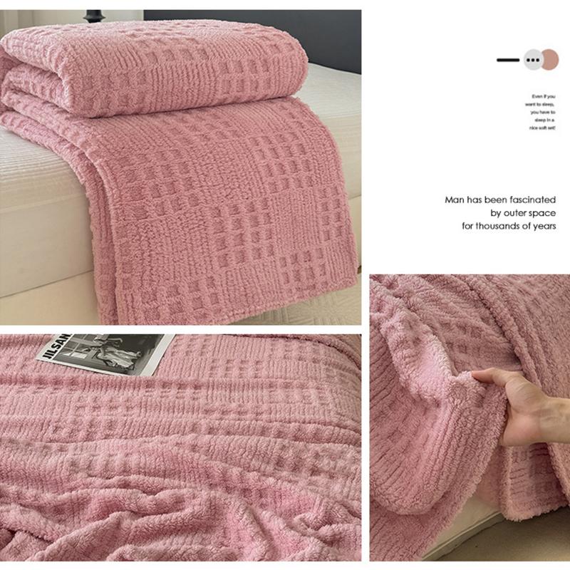 2025 Warme Dicke Decke Tafu Fleece Einfarbig Jacquarddecke Multifunktionale Überwurfdecke Sofadecke Nickerchen-Decke Kleine Decke