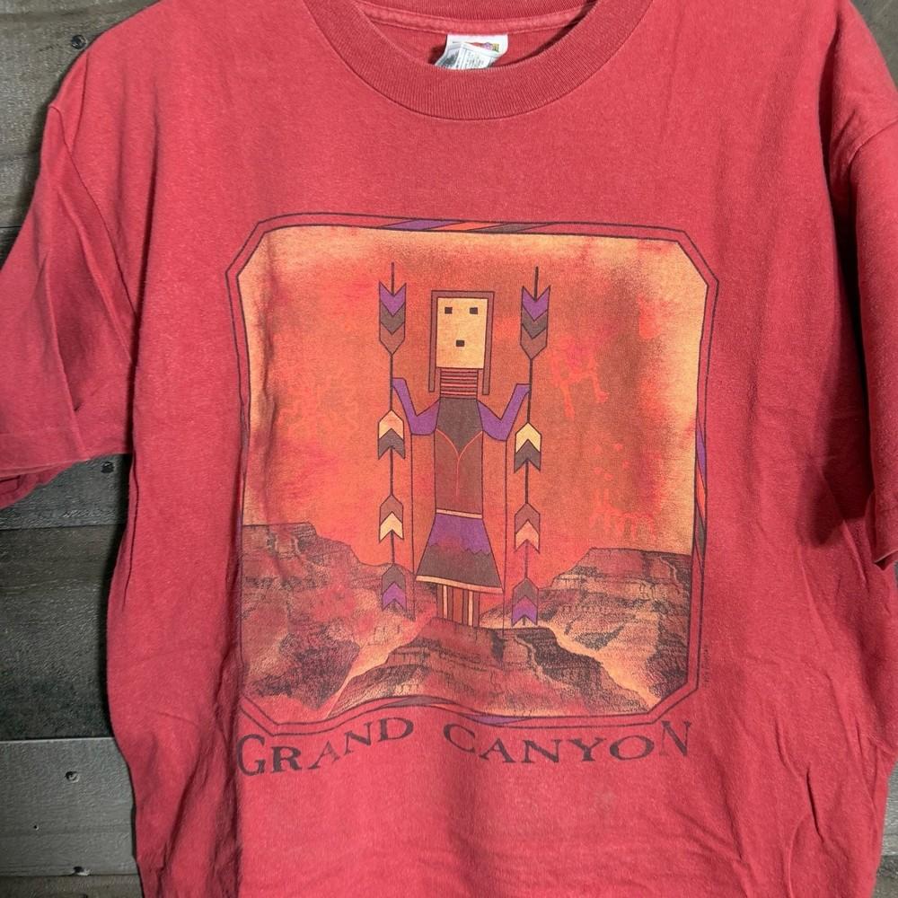 Vintage Grand Canyon Southwest Native Art T-Shirt Size L Red Unisex T-Shirt