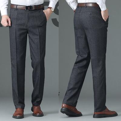 Frühling & Herbst Herren Business Klassische Hose Stilvoll Einfarbig Sanft Verdickt Hose Herren Marke Anzugshose