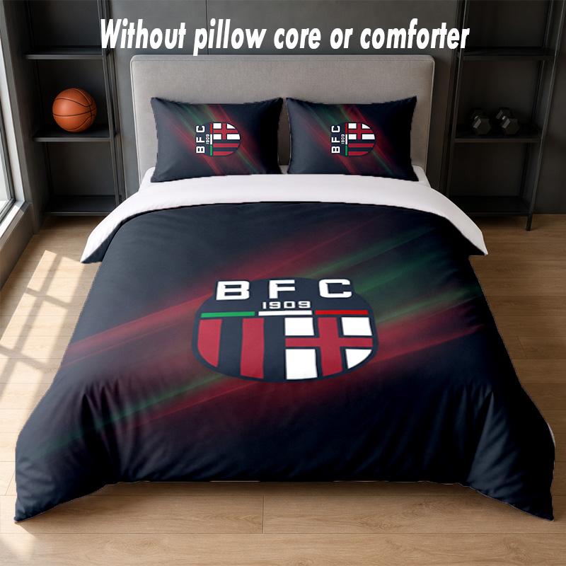 Bologna FC Design Bed Bedding Set 1 Duvet Cover + 2 Pillowcases Soft Breathable Household Bed Linens