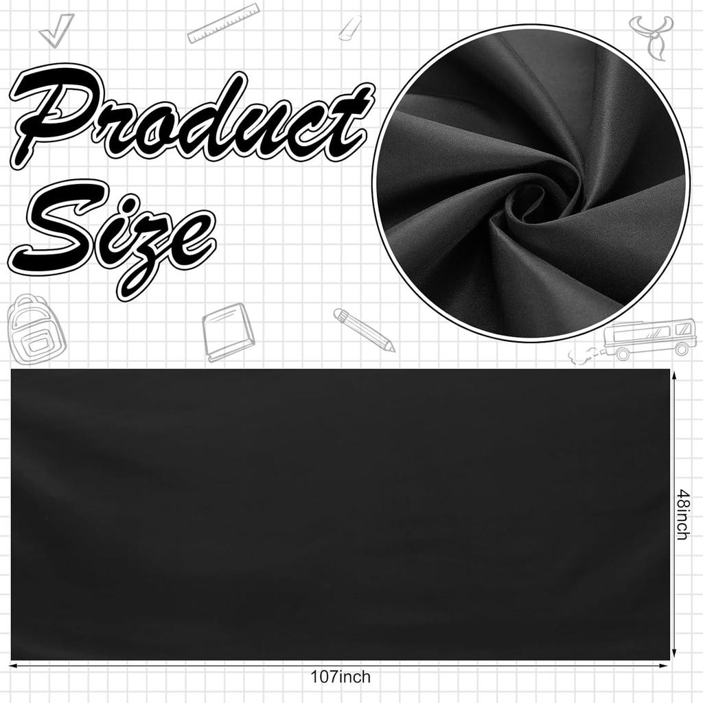 Bulletin Board Fabric 48 '' x 107 '' Class Fabric for Classroom Bulletin Board Background Decor, Pillows, Curta, Crafts(Black)