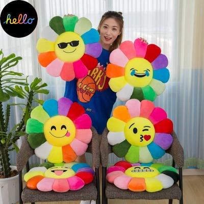Plüschkissen mit Sonnenblumen, Stofftier, Kuscheltier, Emotion, Plüschmatten, Meditationskissen auf dem Boden, Kissen für Kinder