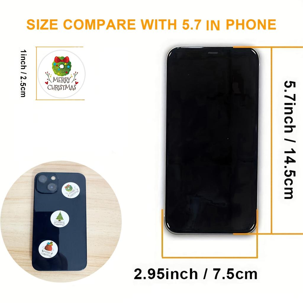 500pcs Merry Christmas Stickers, Assorted Designs for Festive Holiday Labels, Party, Envelopes, Stationery, Cards, Gift Sealing