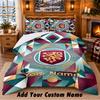 Burnley Football Pattern Bedding 3Pcs Set Custom Name, Bed Sheet And Pillowcases For Home Bedroom