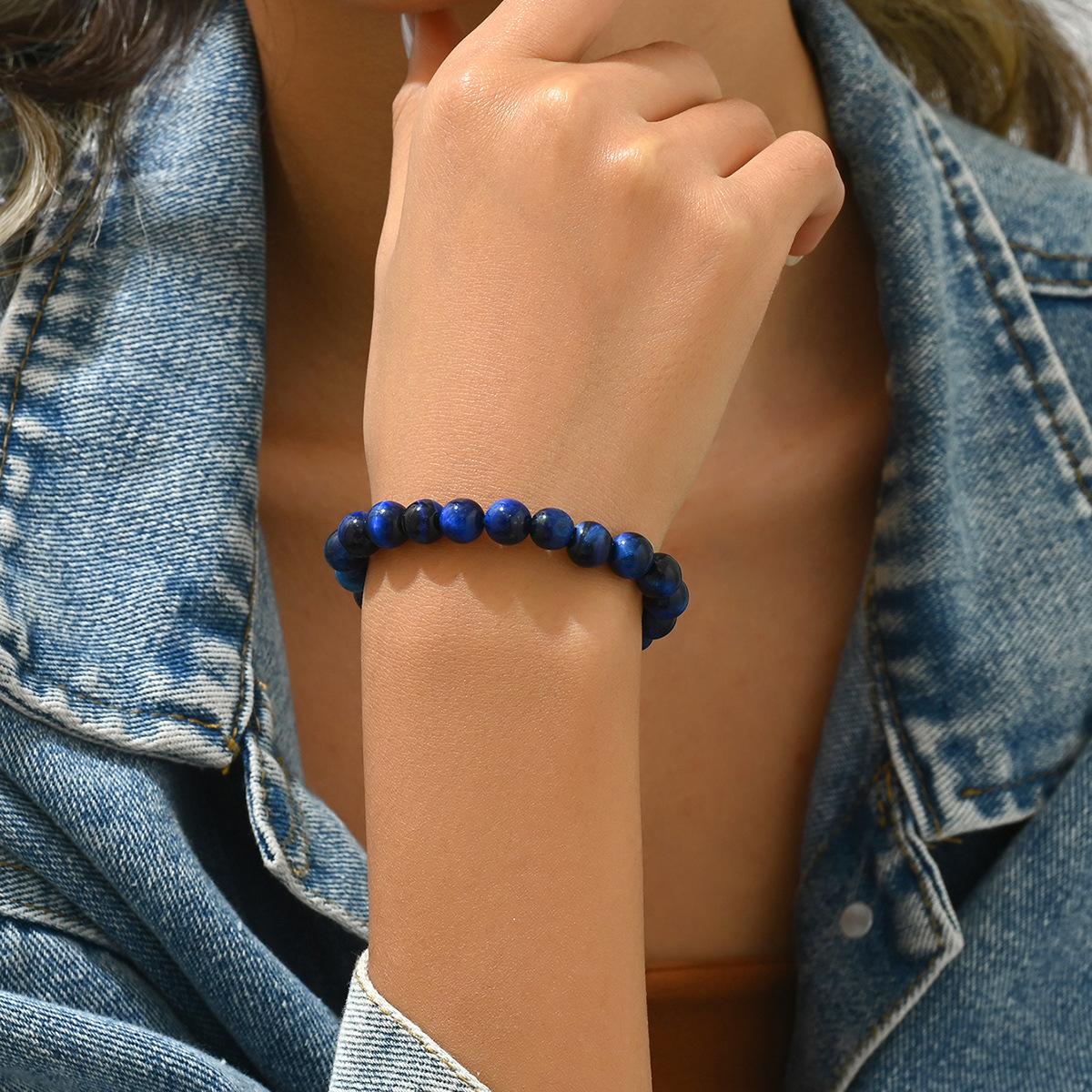 

2025 новый простой браслет из натурального камня с бусинами ретро-дизайн ручной работы браслет универсальные ювелирные изделия для женщин