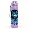 1PC Wolf Feather Dreamcatcher Art 750ml Color Plastic Sports Water Bottle Leakproof Flip Straw Lid Suitable for Sports Office Home Use
