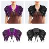 Bunter Echter Federschal Wickel Großartig für Halloween Cosplay Abendparty für Damen Fotografie Schulterstück Verstellbare Größe
