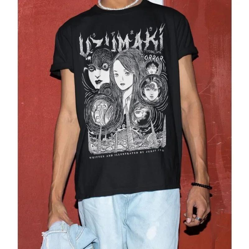 Junji Ito Uzumaki T-Shirt Horror Japan Guro Lustig Mädchen Anime Geschenk Shirt Alle Größen Anime Kleidung Damenbekleidung