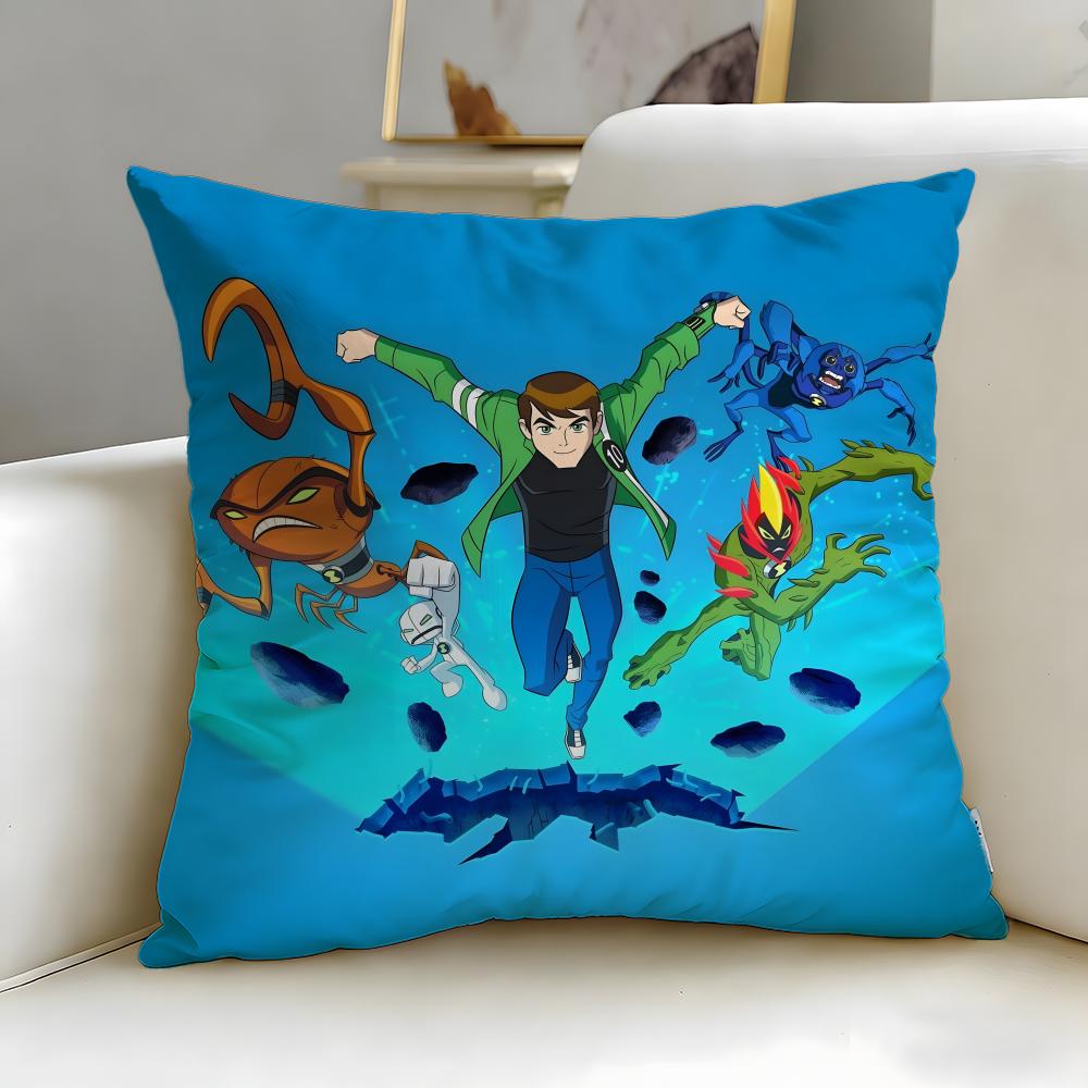 Classic Cartoon Ben 10 Ultimate Alien Cushion Cover Soft & Easy-Wash Pillow Case – Versatile for Couch, Bed, Travel and Office