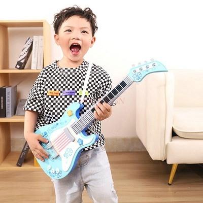 Children'S Yukriri Audio-Optic Music Beginner'S Little Guitar Simulation Playable Musical Instrument Toy Guitar Male Girl
