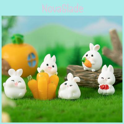 Urocze Żywiczne Miniaturowe Figurki Grube Króliczki DIY Dekoracja Biurka Uroczy Styl Kreskówkowy