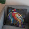 2D Stained Glass Pheasant Design Decorative Pillow Pattern Cushion Cover Suitable For Sofa Bedroom Car Pillow Cover