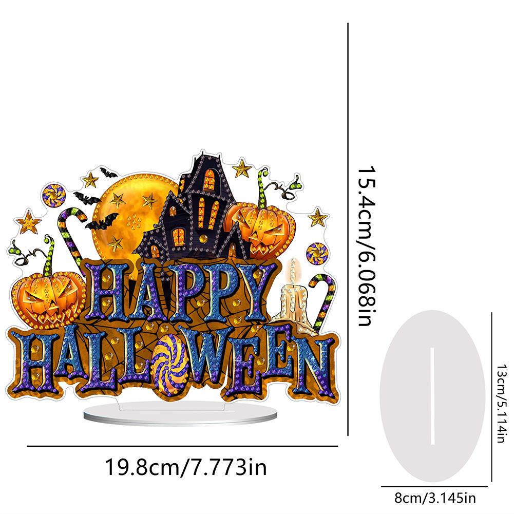 Acrylic Halloween Theme Diamond Painting Tabletop Ornaments Kit Table Top Diamond Painting Ornament Kits Home Bedroom Decoration