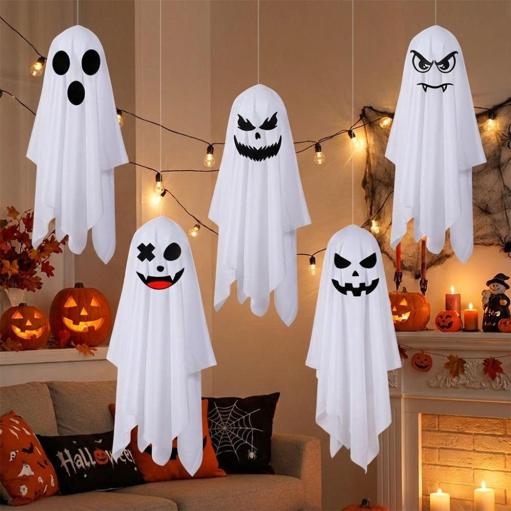 Eerie Halloween Hanging Ghost Decor White Front Door Hanging Halloween Gifts