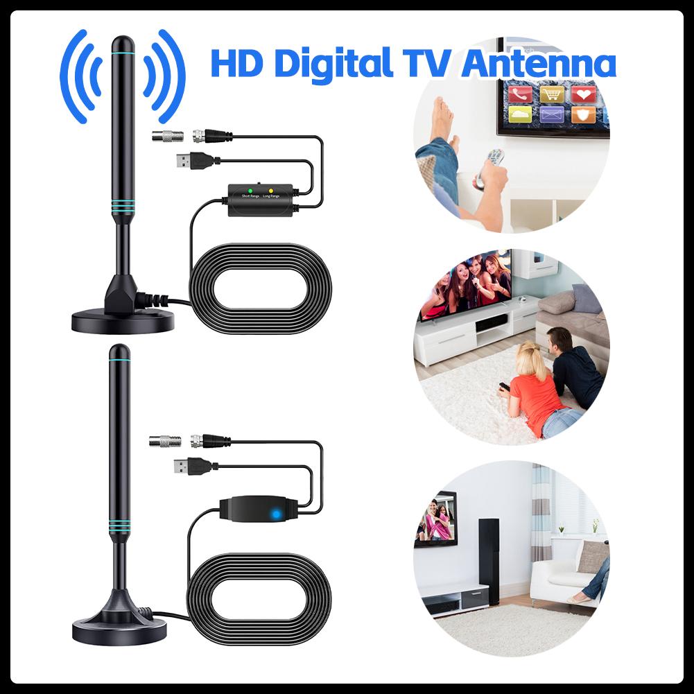 For DVB-T2 TV HDTV 4K/1080P HD Digital TV Antenna Magnetic Base 480+ Miles Digital HD Aerial VHF UHF Amplified Digital Antenna