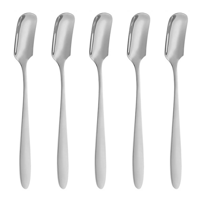 

5Pcs Small Spoon/Fork Stainless Steel Dessert Spoon Fruit Fork (BPA Free, No FDA Certificate) E