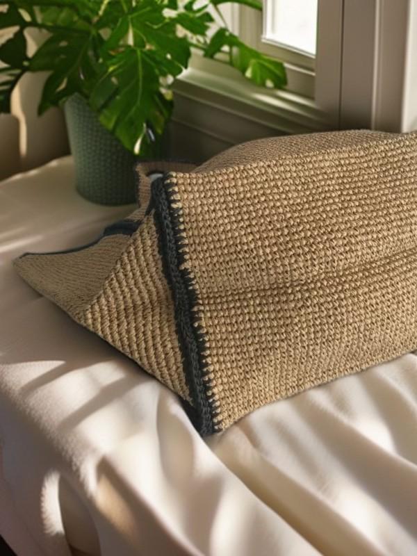 Minimalistische Raffia-Tragetasche - Trendige & vielseitige Strohtasche für Strandurlaube & Pendelfahrten