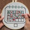 Christmas Advent Calendar Cross Stitch Kit DIY Countdown Embroidery Set with 24 Days Patterns Creative Holiday Gift for Beginners
