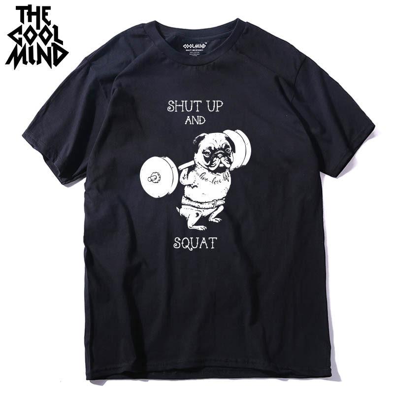 COOLMIND PU0117A 100% Cotton Casual o-neck Knitted Go Home Or Go Hard Pug Printed Men T-shirt Short Sleeve Summer Men Tshirt Tee