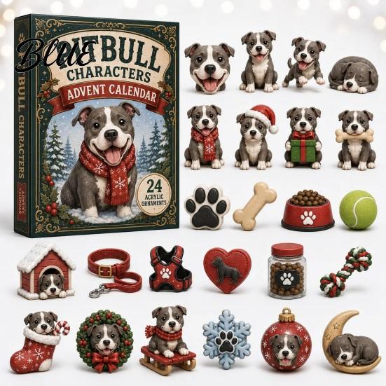 Interactive Holiday Game Animal Advent Calendar 2026 2D Christmas Countdown Box with Toy Acrylic Dog Pendants Festive Tree Hanging Decor Gift