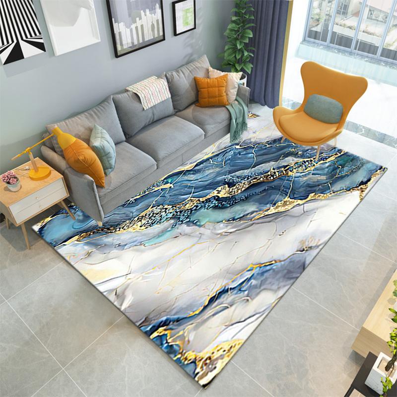 1PC Marble texture printed Carpet Rug for Living Room Bedroom Home Sofa Decoration,Non-slip Floor Mat Floor mat