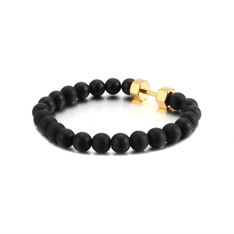Korean Edition Trend Simple Red Iron Stone Handmade Beaded Bracelet