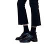 Cowhide Version~ British Style Thick Heel Small Leather Shoes for Women's Autumn and Winter New Mid-heel Buckle with Versatile Retro Round Head Sin