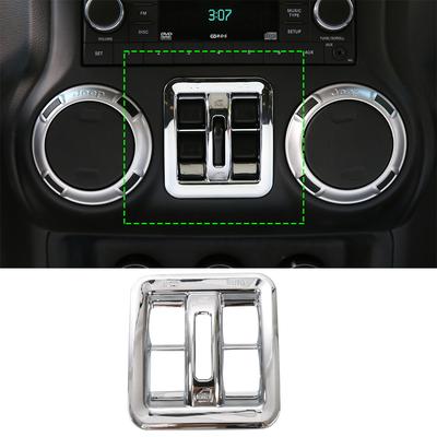 Auto Fenster Schalter Tastenfeld Dekor Rahmen Zierleiste Abdeckung Aufkleber für Jeep Wrangler JK 2011-2017 Innenausstattung